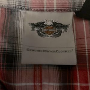 Harley Davidson plaid patterned button up shirt